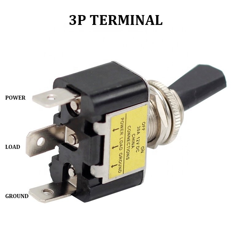 Marine Car Automotive SPST Toggle Switch Control 12V 30A 3 Pin Heavy Duty Auto Toggle Switch LED Lighted for Marine Car