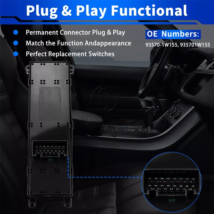 Sorghum 93570-1W155 Left Driver Side Car Master Power Window Switches for KIA RIO 4 Door 2012-2015
