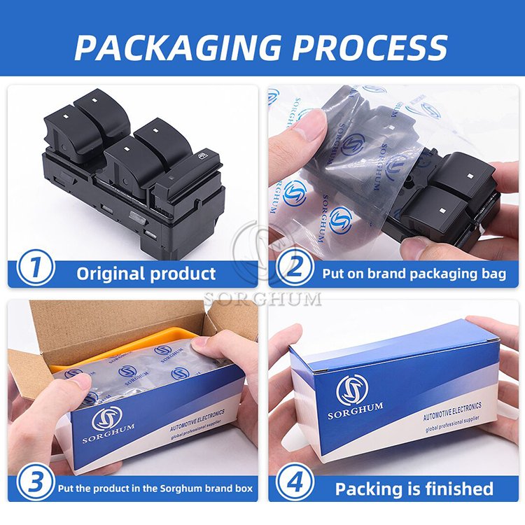 Sorghum 93570-1W155 Left Driver Side Car Master Power Window Switches for KIA RIO 4 Door 2012-2015