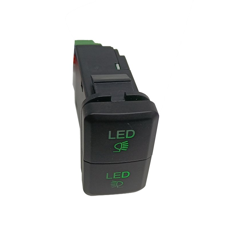 Customized 12V Led1 Led2 Green Blue Led Push on off Dual Button Abs off Button Switch for LC100 Car 39*21mm