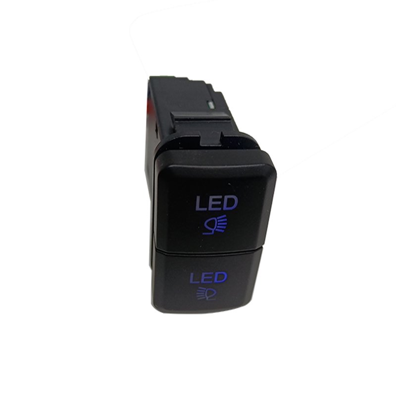 Customized 12V Led1 Led2 Green Blue Led Push on off Dual Button Abs off Button Switch for LC100 Car 39*21mm