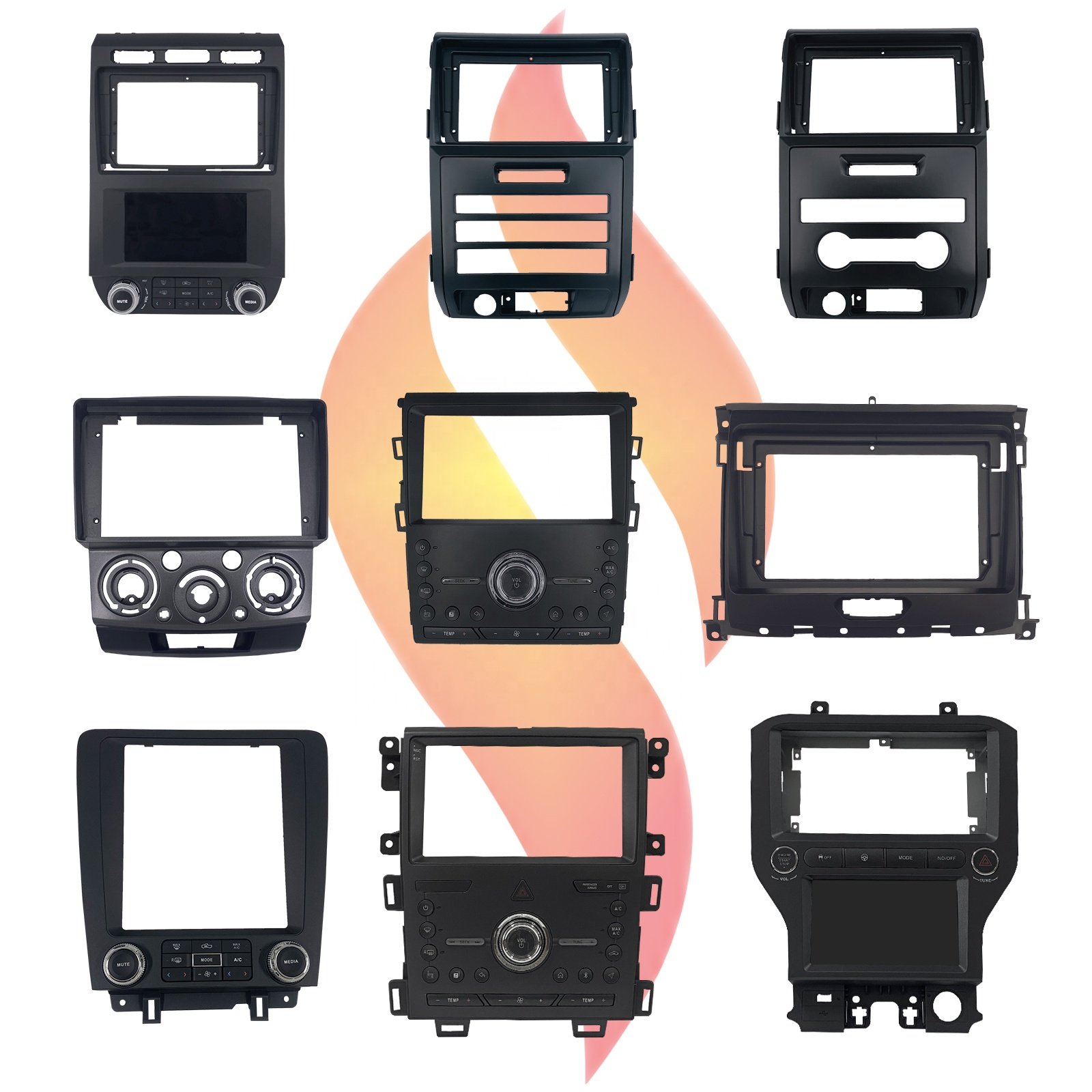 Hot Selling 9 Inch Car Frame Android Radio Frame Kit Multimedia Panel Frame Kit for Ford 2018 RANGER