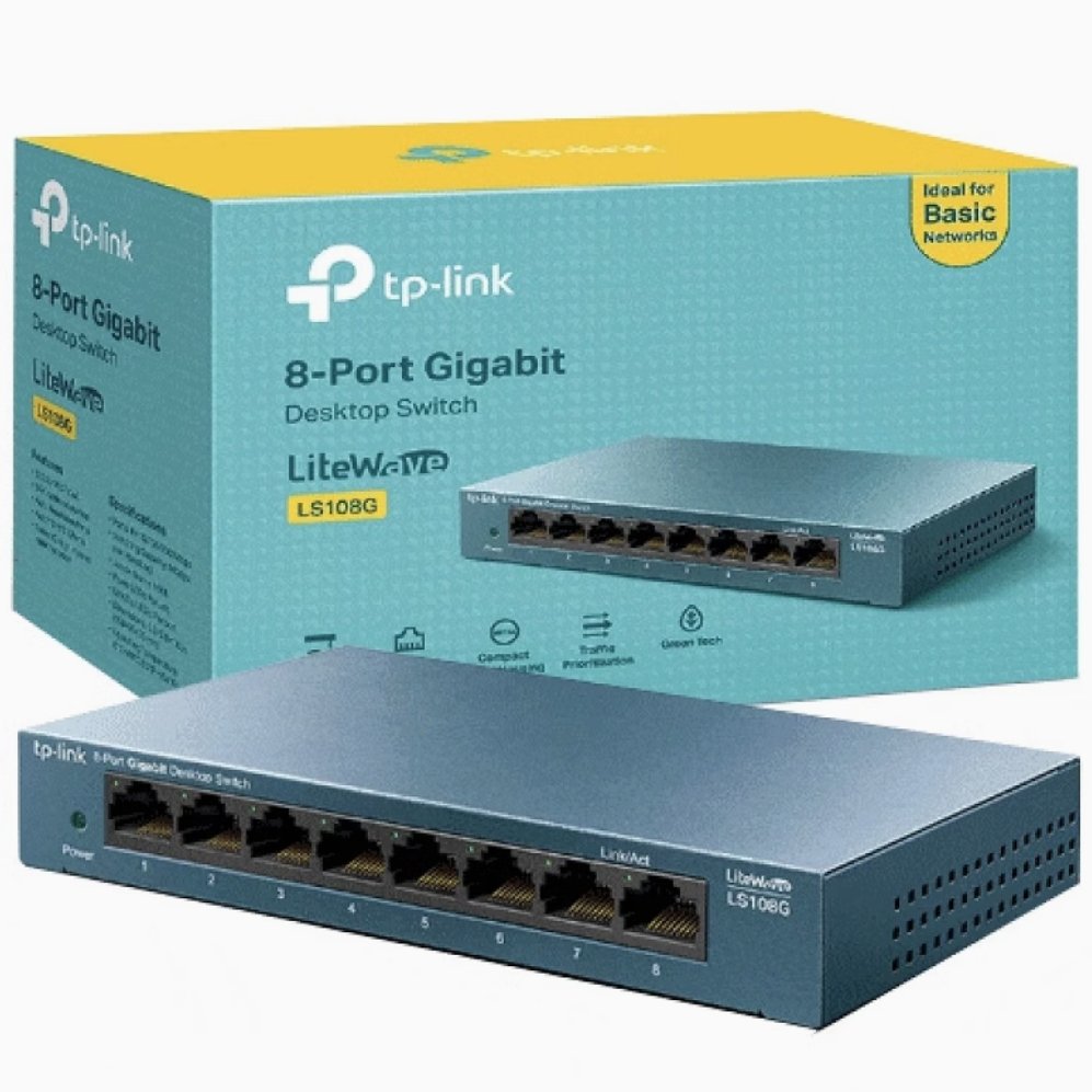 Brand New TP Link LS108GP 8 Port Ethernet Gigabit Desktop Switch 8 10/100/1000Mbps Ports