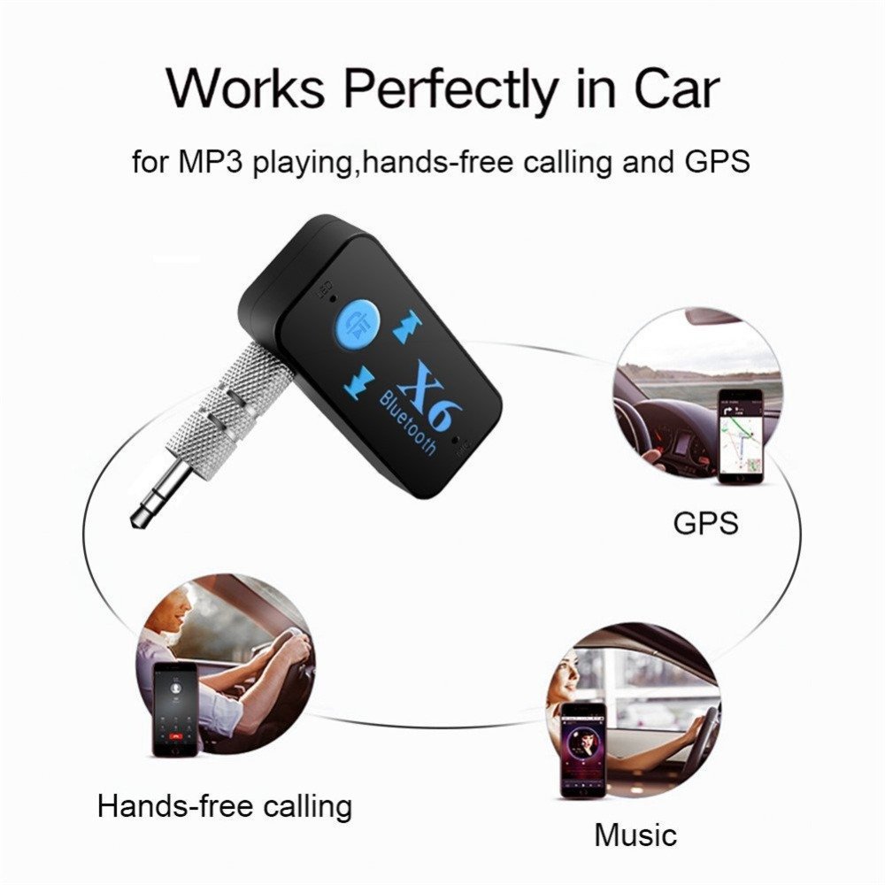 PIX-LINK New Wireless Car BT Receiver Adapter 3.5mm Audio Stereo Music-Handsfree Car Wireless V3.0 Bluetooth-compatible Adapter