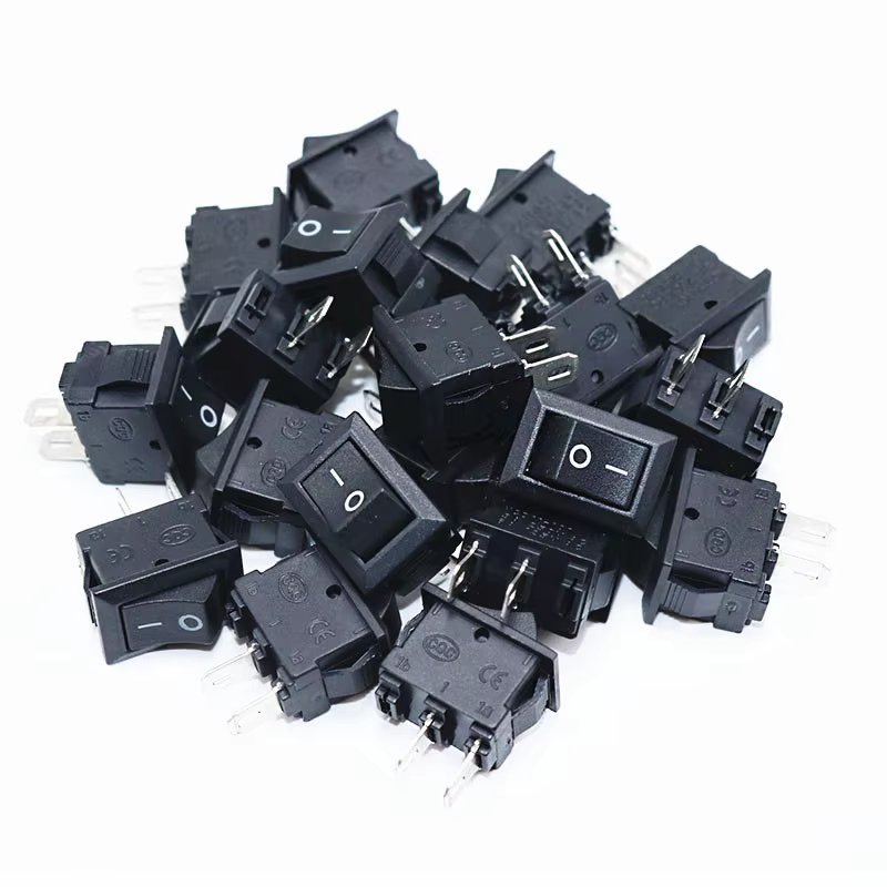 Car 500 Pcs Push Button Switch 10x15mm SPST 2Pin 3A 250V KCD1 Snap-in On/Off Boat Rocker Switch 10MM*15mm Mini Black