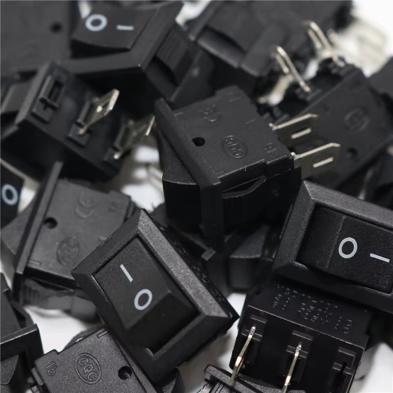 Car 500 Pcs Push Button Switch 10x15mm SPST 2Pin 3A 250V KCD1 Snap-in On/Off Boat Rocker Switch 10MM*15mm Mini Black