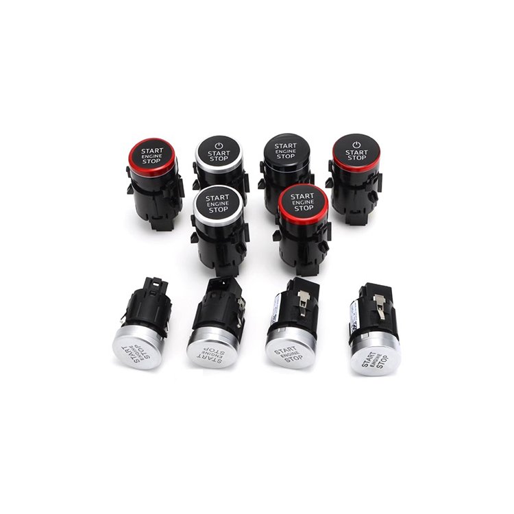 For Audi Car Ignition Switch and Black and Red Start Button Set for A3 A4 A5 A6 A7 Q5 Q8 Q7 Auto Switches
