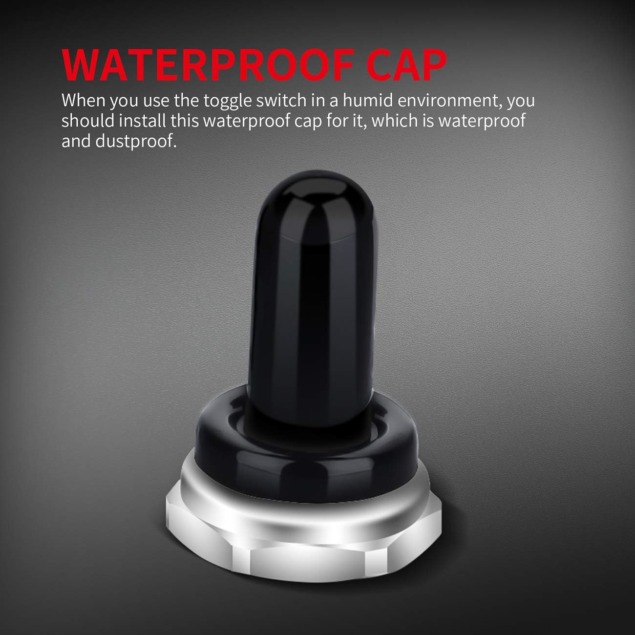 Toggle Switch 12V DC 30A 2 Pin on Off SPST with Weatherproof Boot Cover for Auto Car Marine Boat