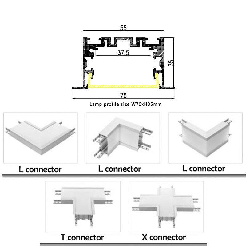 Hotel Flush Mount LED Linear Gypsum Ceiling Light Profile Linear Led Light in Ceiling