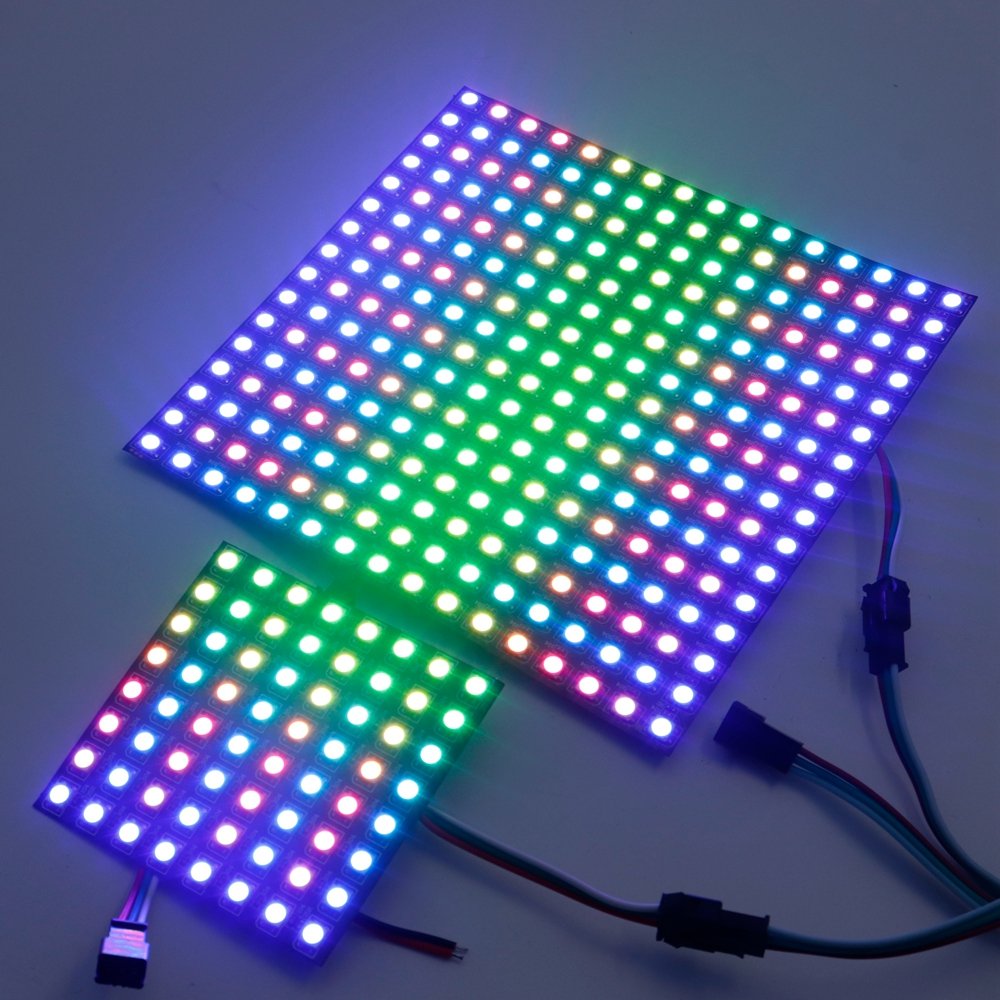 WS2812B RGB LED Digital Flexible Individually Addressable Panel Light WS2812 4X12 8X8 16X16 8X32 Module Matrix Screen 5V