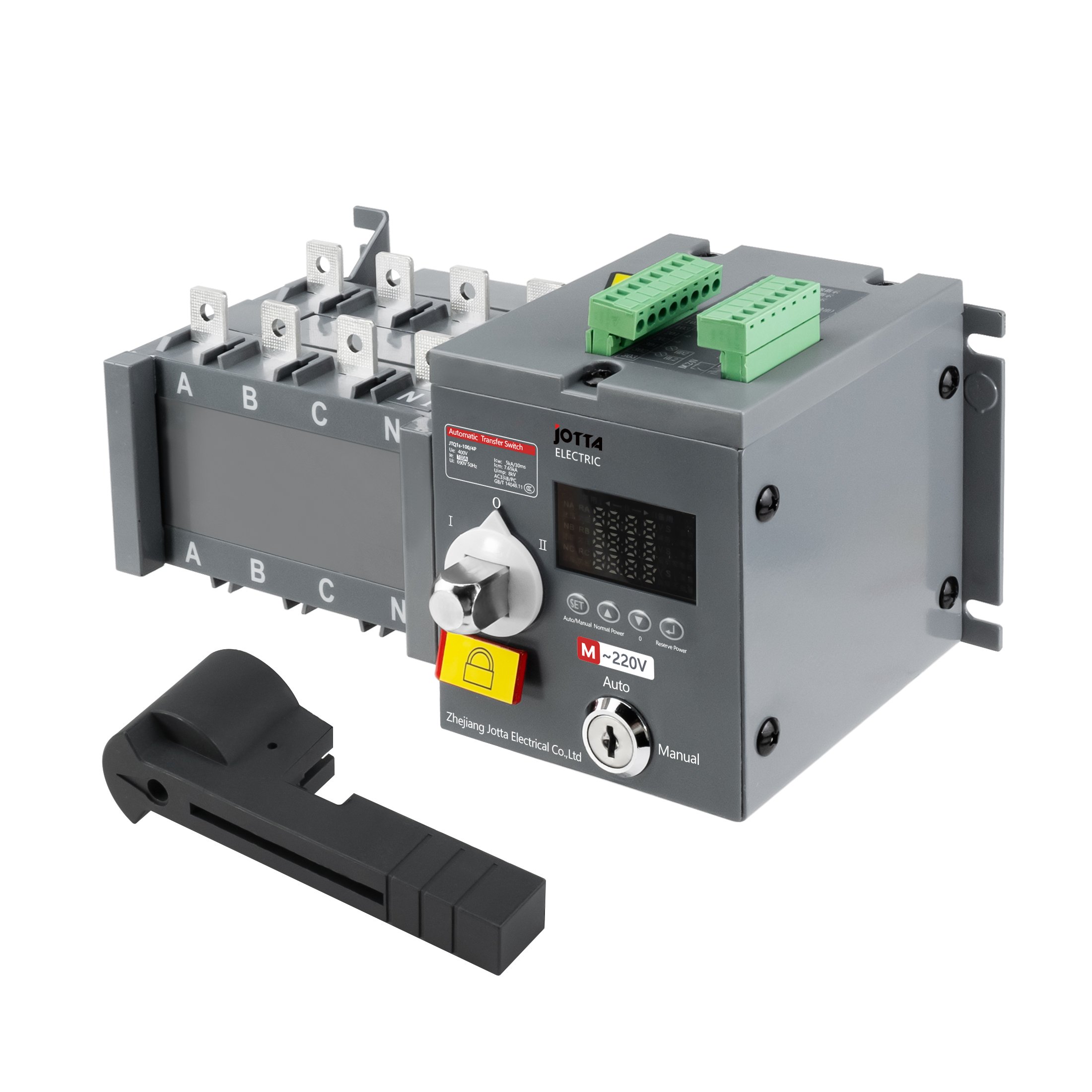 JOTTA JTQ1s Automatic Transfer Switch 4P 100A 220V/400V ATS With Fire Control Built-in Controller LCD Display