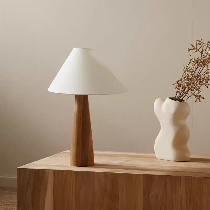 Solid Wood Floor Lamp Japanese Retro Wabi-Sabi Tea Room Living Room Bedroom Designer Log Wind Study Creative Landing