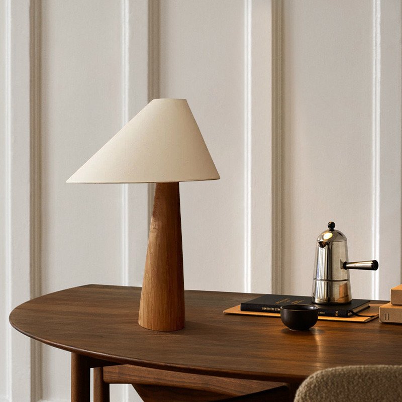 Solid Wood Floor Lamp Japanese Retro Wabi-Sabi Tea Room Living Room Bedroom Designer Log Wind Study Creative Landing