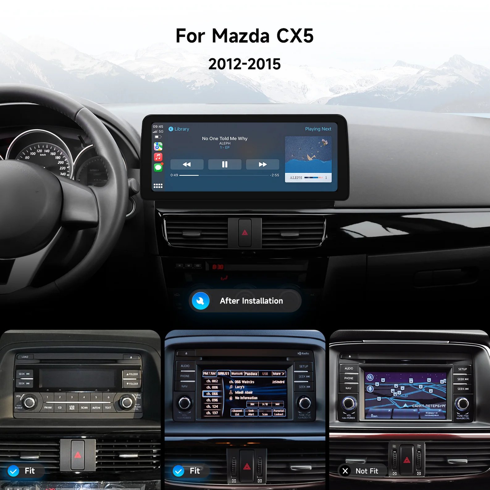 Dasaita Car Audio Multimedia Video DVD Player Head Unit Stereo GPS Navigation Radio Carplay Kit for Mazda 2nd Gen CX5 2012-2015