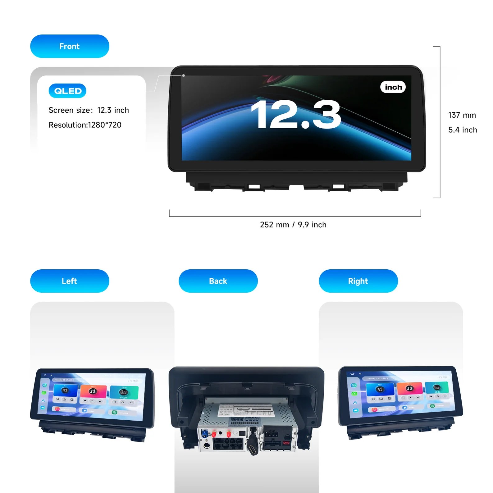 Dasaita Car Audio Multimedia Video DVD Player Head Unit Stereo GPS Navigation Radio Carplay Kit for Mazda 2nd Gen CX5 2012-2015