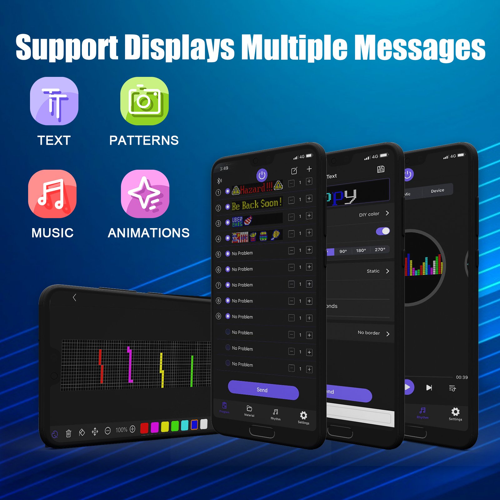 Lightweight Led Flexible Display bluetooth Control Led Display Banner Cube Screen Advertising Digital Signage