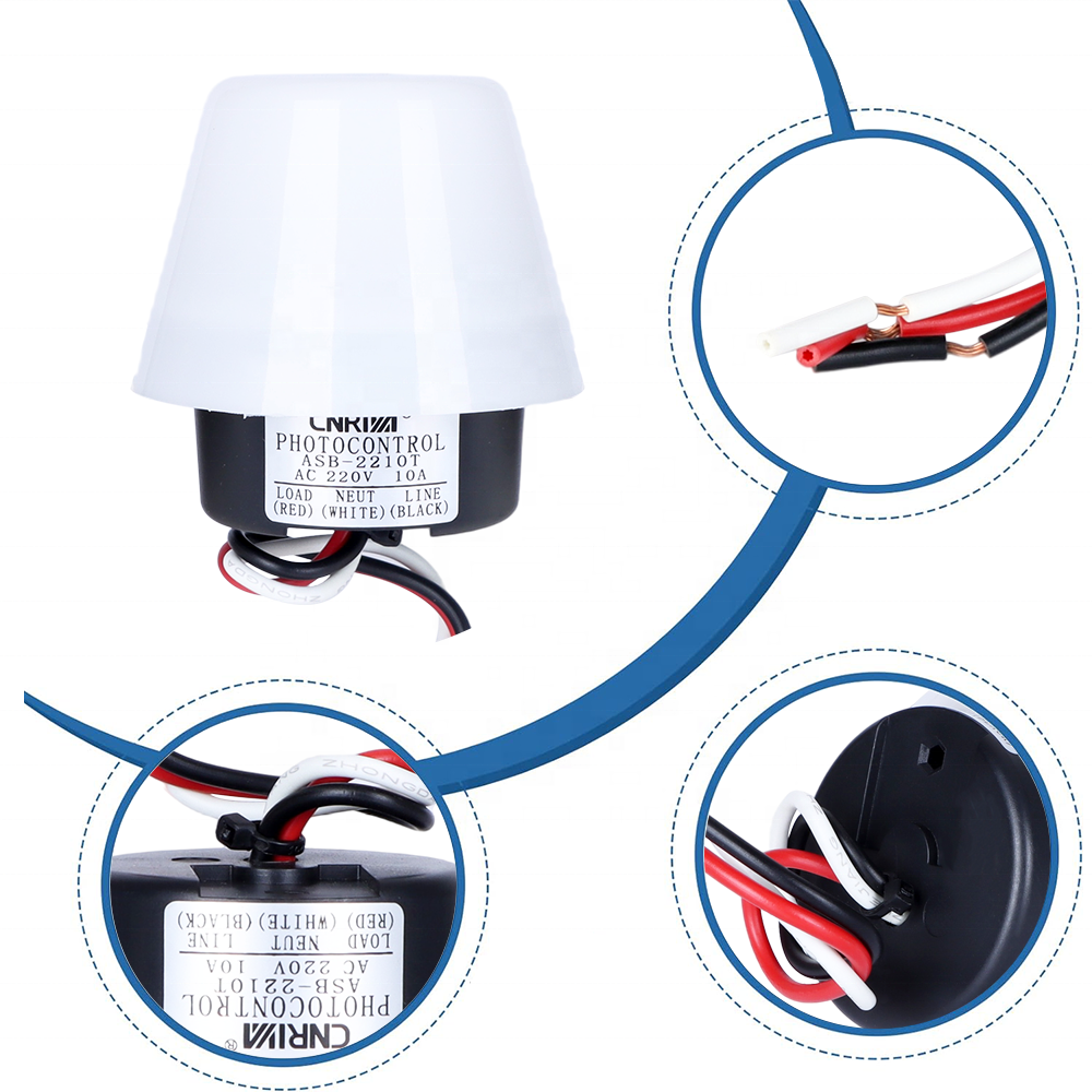CNRIYA 10A Auto on Off Thermal Photocell Light Switch Light Sensor Switch Day Night Light Sensor Photoswitch
