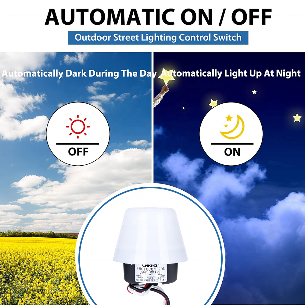 CNRIYA 10A Auto on Off Thermal Photocell Light Switch Light Sensor Switch Day Night Light Sensor Photoswitch