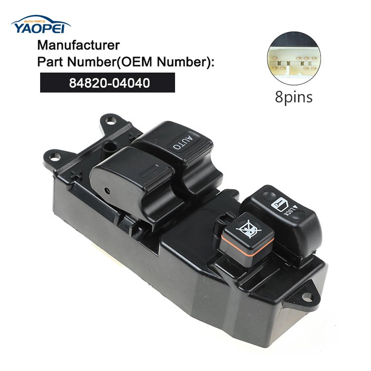 Master Power Window Button 84820-04040 8482004040 for Toyota Hilux Land Yaris Camry
