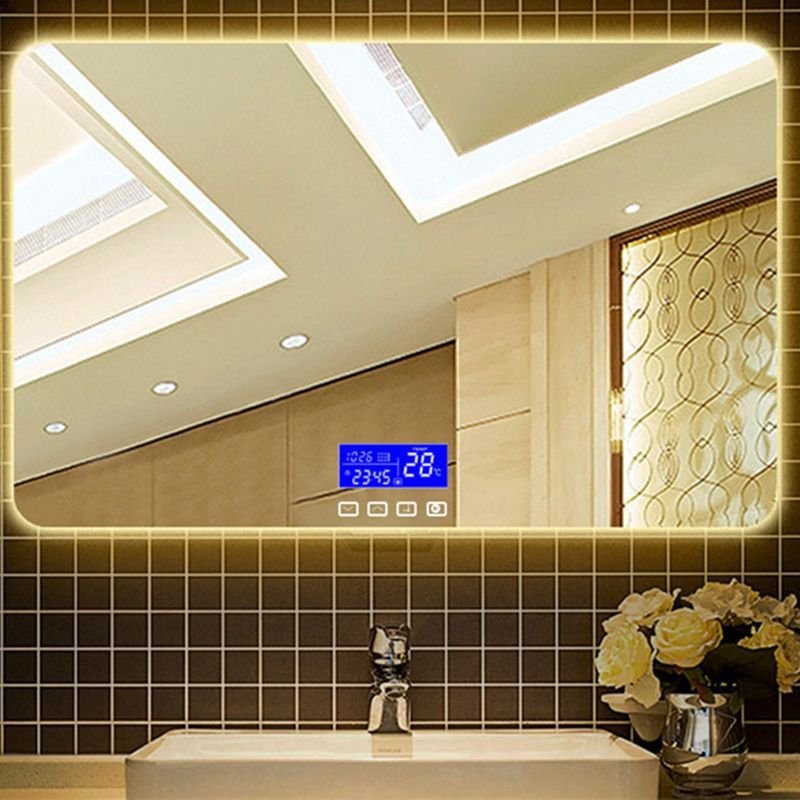 12V 4-Key Bathroom Wall Defogger Smart Temperature Time Control Dimming LED Light Touch Sensor Auto Switch