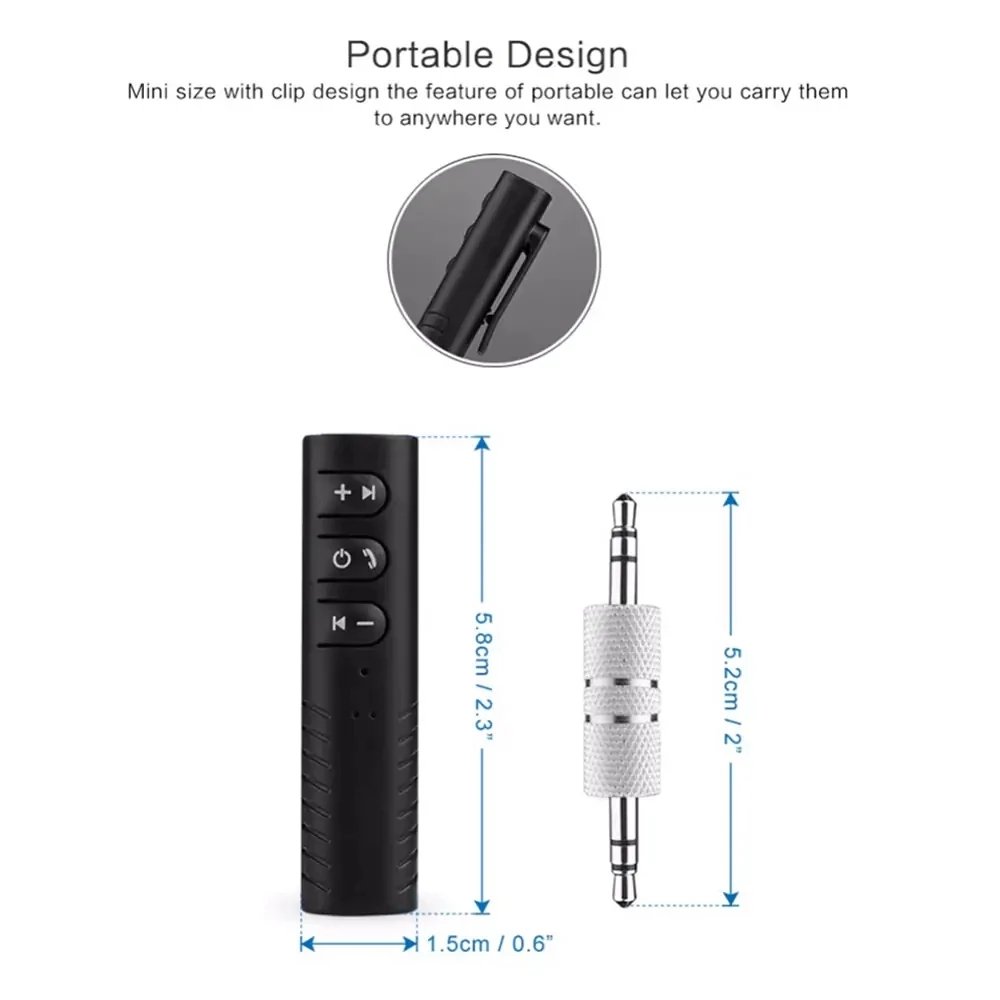 3.5mm Mini Speaker Headphone Car Music Audio Receiver Adapter Wireless AUX Bluetooths Auto Kit