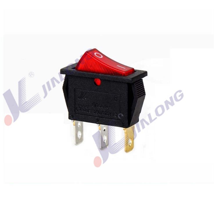 KCD3-102NC Rocker Switch I 0 Ii Rocker Switch 30 X 11 Mm High Quality Black Seat With Red Button