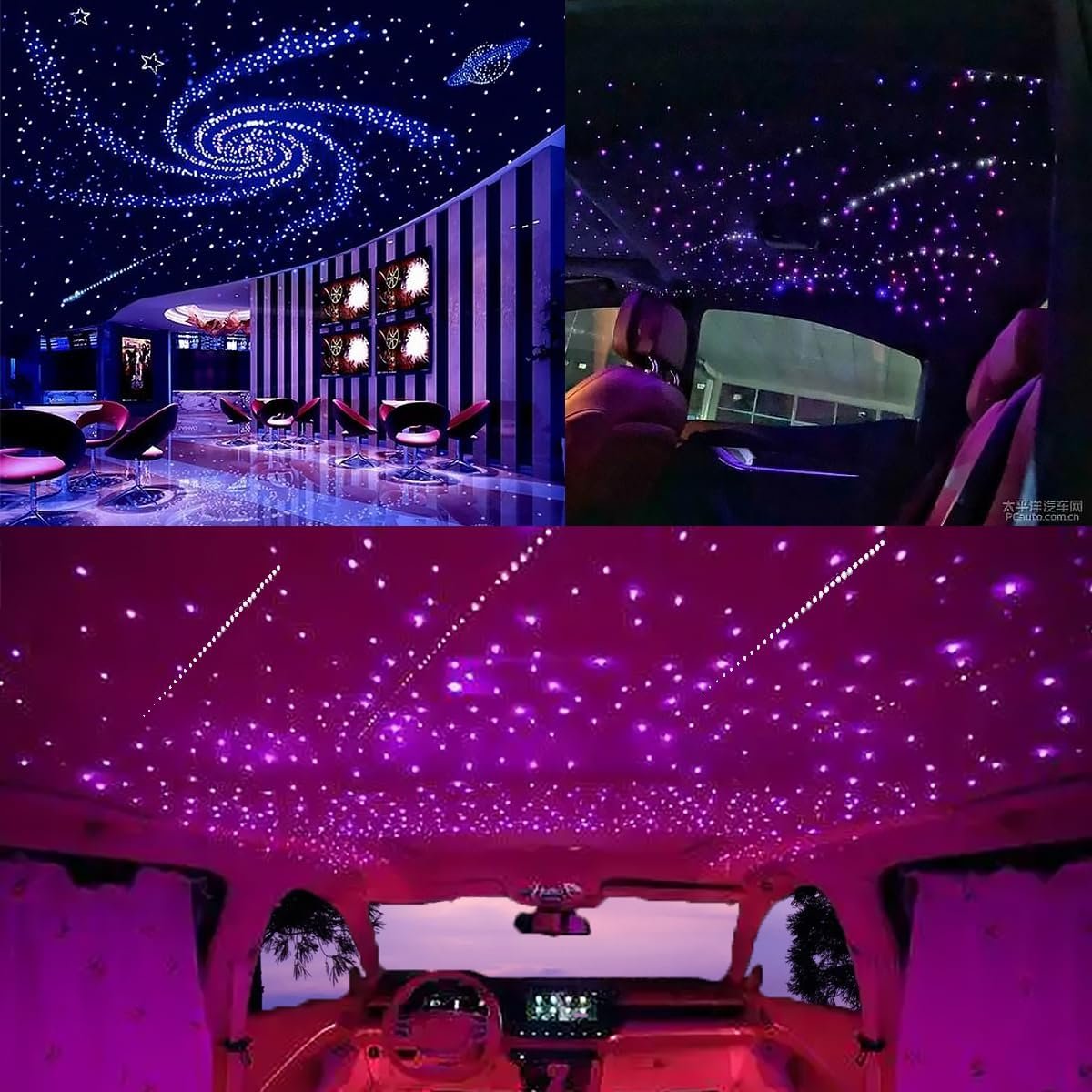 JINXIN 32W RGBW Twinkle Starlight Headliner Kit Mixed Fiber Optic Light Kit Star Ceiling Sky Light for Car or Hom