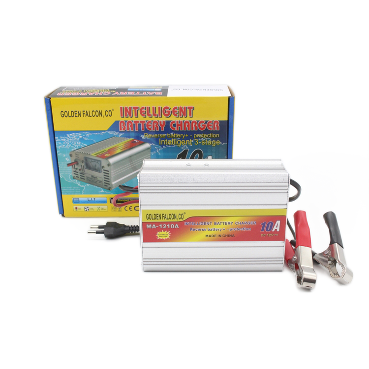 Three Phase 12v 10A Automatic Smart Lead Acid Automotive Car Battery Charger