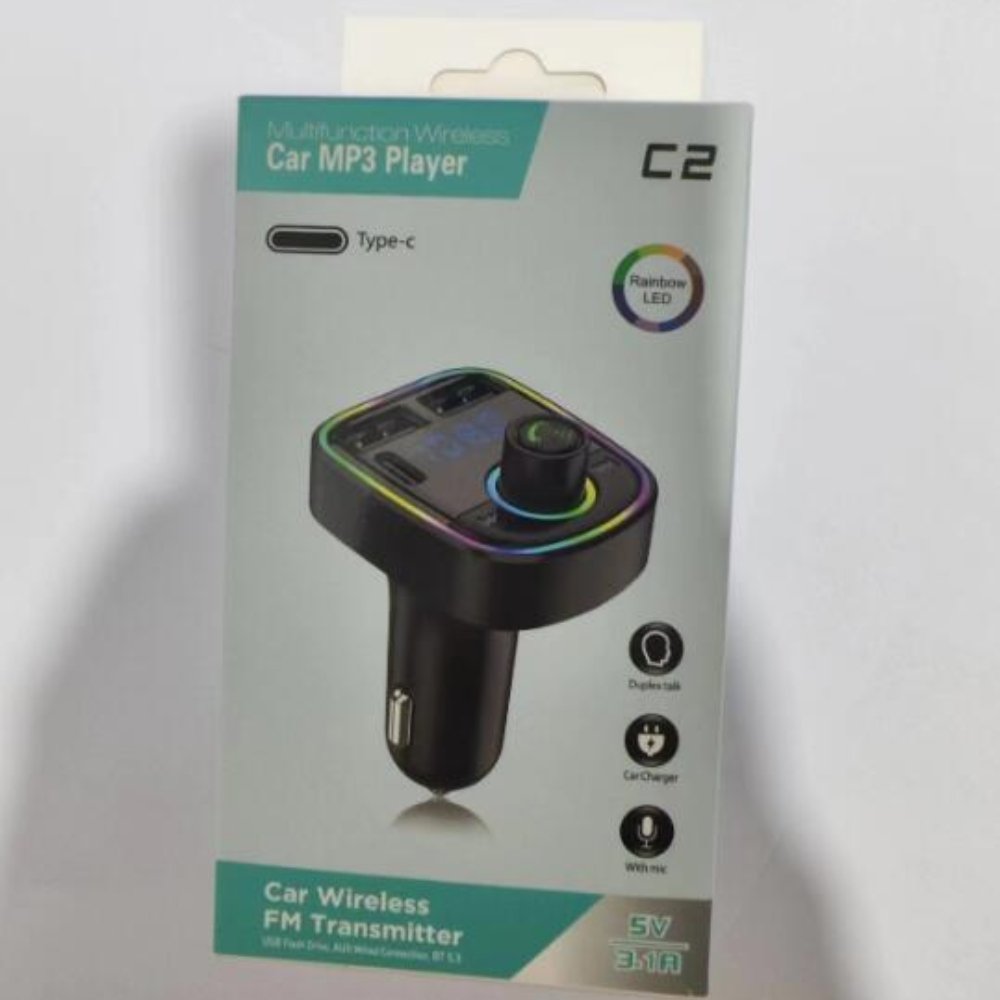 5V3.1A Dual USB with Type-C Port Car Charger BT5.3 Car MP3 Player Wireless FM Transmitter BT Handsfree Call Car Kit
