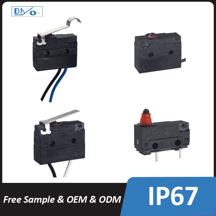 DONGNAN Wholesale Price Micro Switch Long Lever Limit Switch Waterproof Dustproof SPDT NC IP67 5A 125VAC Miniature Micro Switch