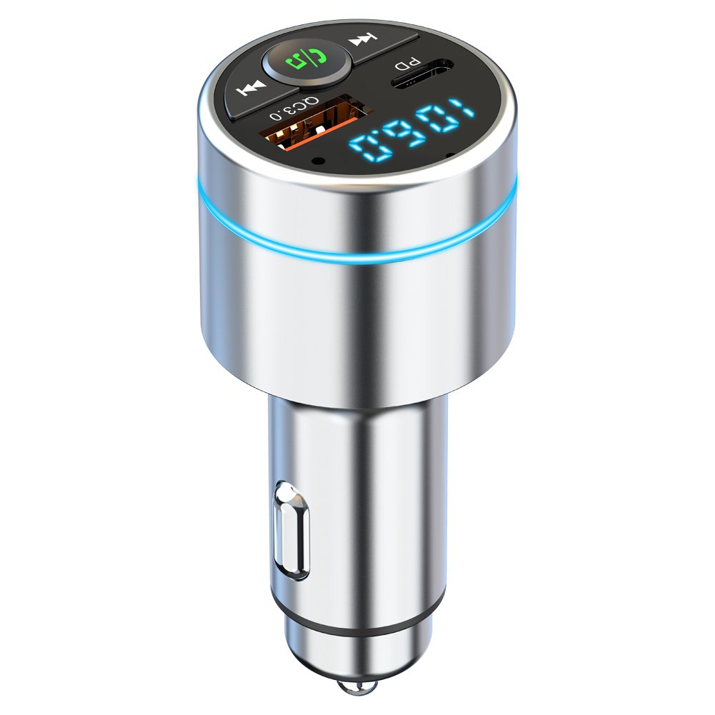 48W Car Charger Bluetooth Car Fm Transmitter , Bluetooth Car Kit Modulator Fm Transmitter