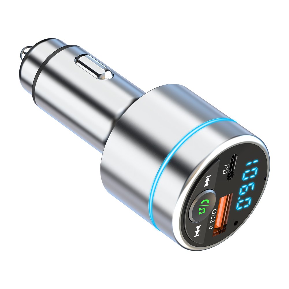 48W Car Charger Bluetooth Car Fm Transmitter , Bluetooth Car Kit Modulator Fm Transmitter