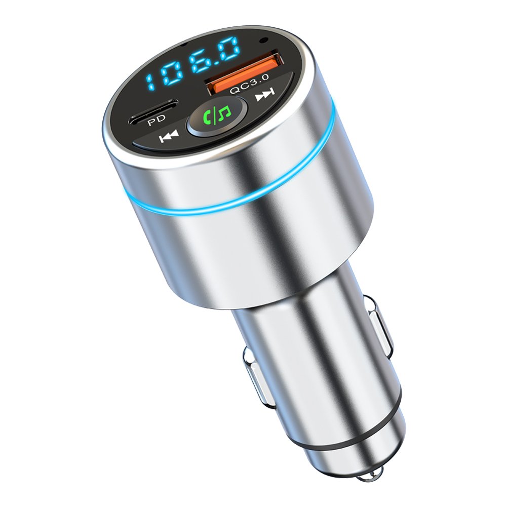 48W Car Charger Bluetooth Car Fm Transmitter , Bluetooth Car Kit Modulator Fm Transmitter
