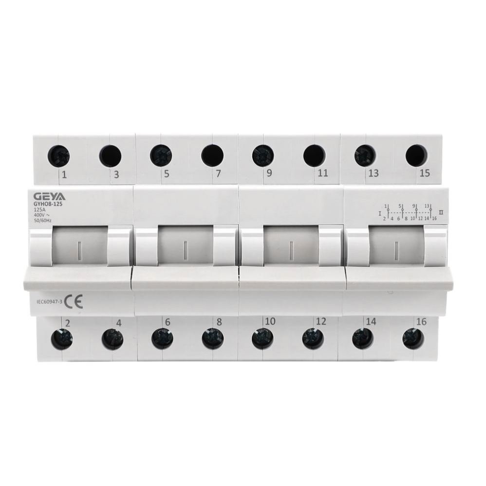 GEYA GYHO8-125 4P Manual Changeover MCB DIN Rail Mounting Modular Disconnecting Transfer Switch