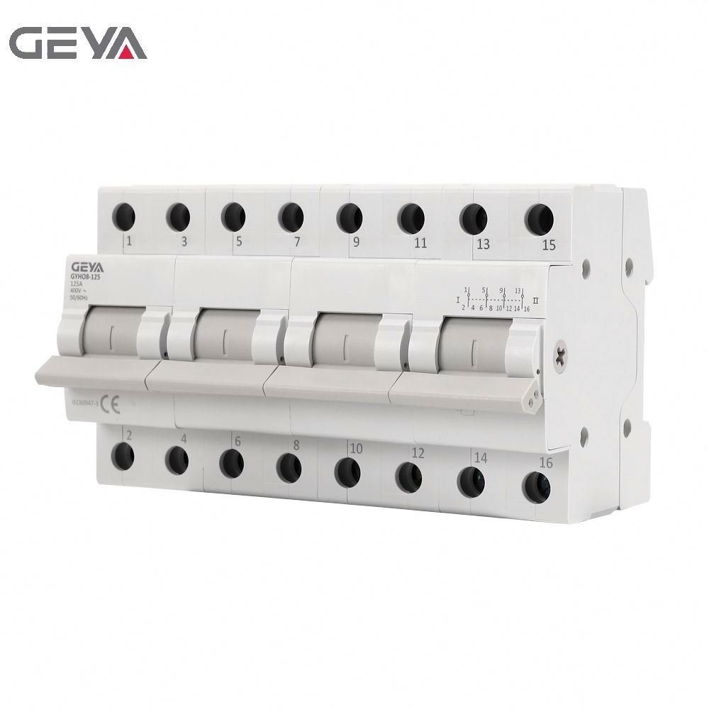 GEYA GYHO8-125 4P Manual Changeover MCB DIN Rail Mounting Modular Disconnecting Transfer Switch