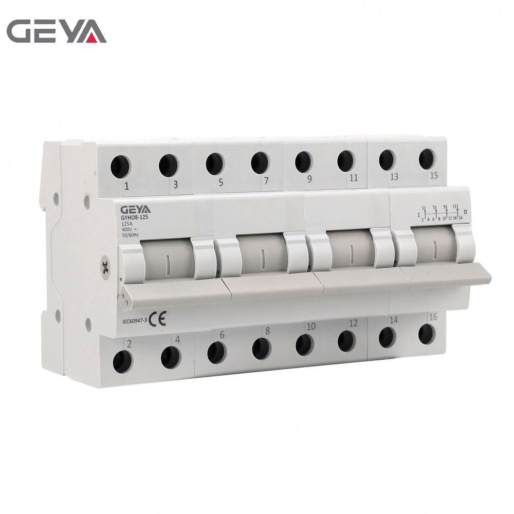 GEYA GYHO8-125 4P Manual Changeover MCB DIN Rail Mounting Modular Disconnecting Transfer Switch