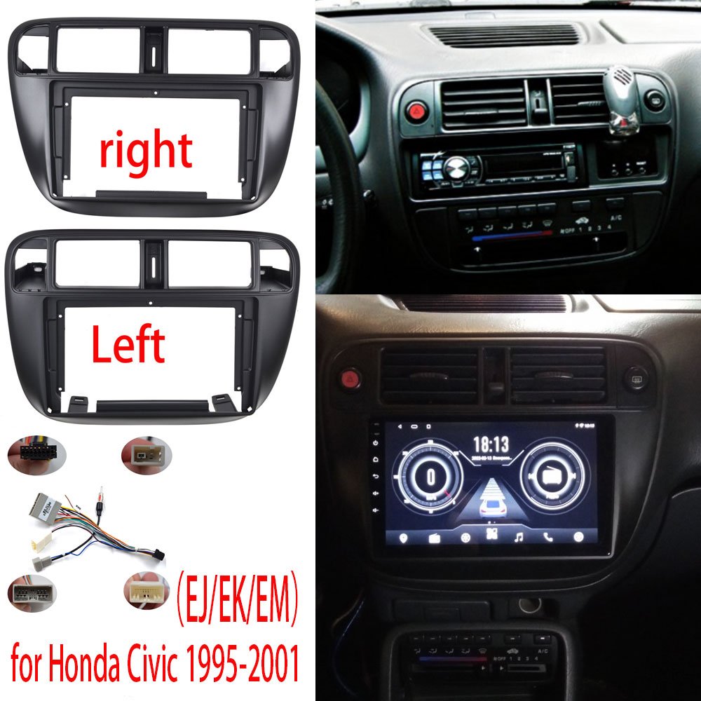 Car Radio Fascias Fit for honda civic (ej/ek/em) 1995-2001 9 Inch Dash Kit Dashboard Installation Trim Frame Stereo Panel Bezel