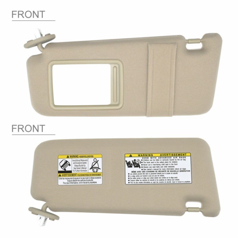 Beige / Gray LEFT Sun Visor Shade for Toyota Venza 2009 - 2016 Car Tan Ivory Driver With Sunroof 74310-0T022-A1 74320-0T022-B1