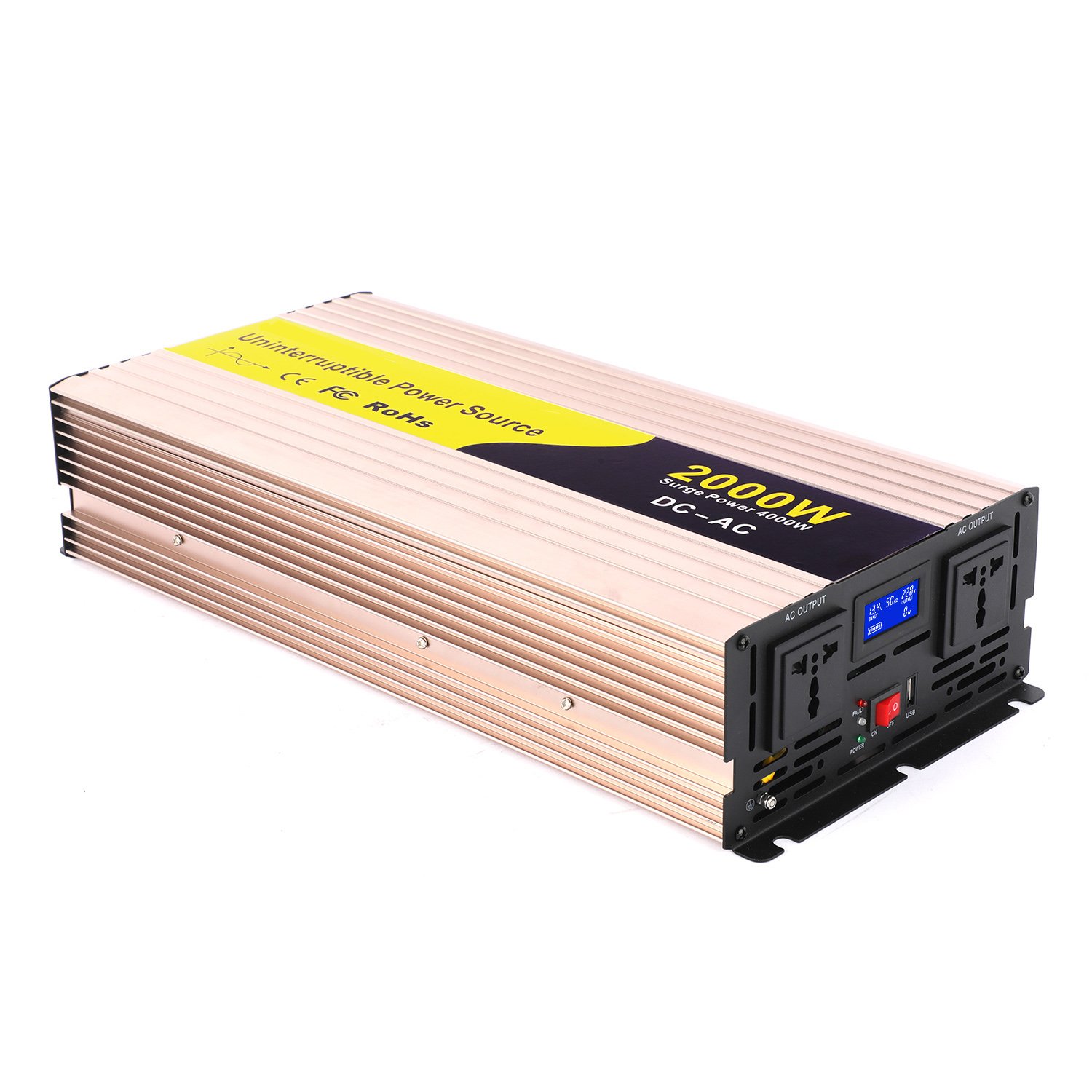 2000W InverterPrimary Sump Pump Backup, LCD Display, Auto Switch for Continuous Sump Pump Operation Power Inverter