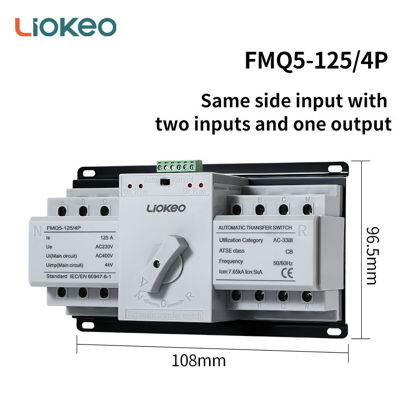 Factory Direct 4P 125A Dual Power Automatic Transfer Switch ATS Automatic Transfer Switch