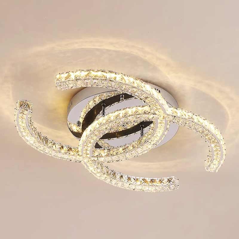 Double C Living Room Bed Room Lighting Indoor Lighting Led Modern Led Crystal Ceiling Light