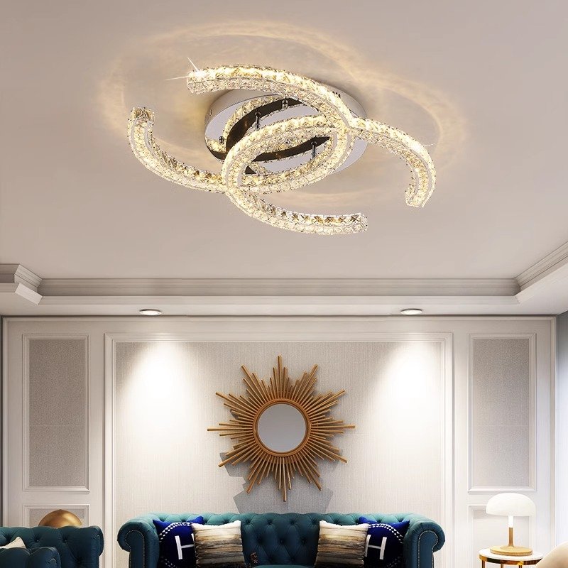 Double C Living Room Bed Room Lighting Indoor Lighting Led Modern Led Crystal Ceiling Light