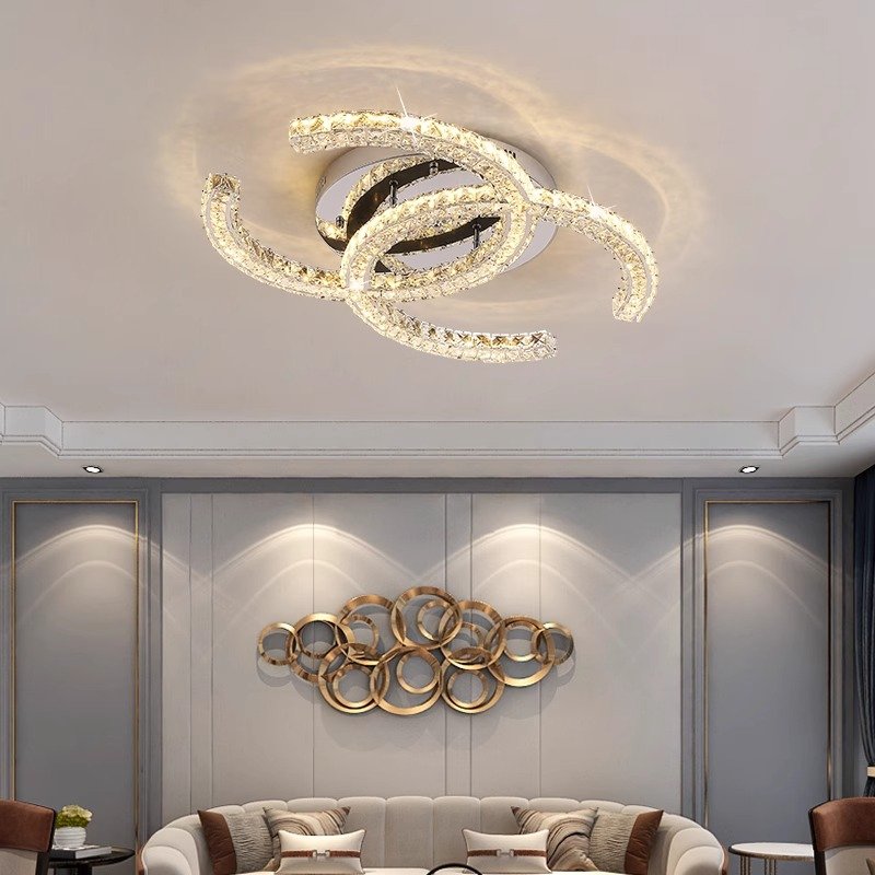 Double C Living Room Bed Room Lighting Indoor Lighting Led Modern Led Crystal Ceiling Light