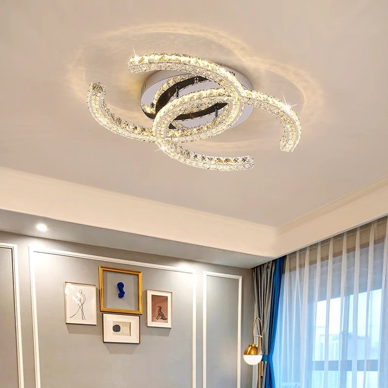 Double C Living Room Bed Room Lighting Indoor Lighting Led Modern Led Crystal Ceiling Light