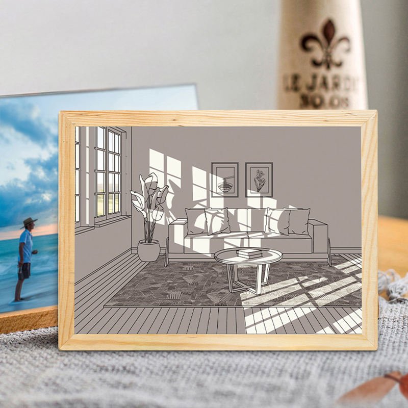 Light up Painting Anime Character Wood Frame Poster Led Strips Shadow Light Box Art Painting With RGB Control 3 Color Nightlight