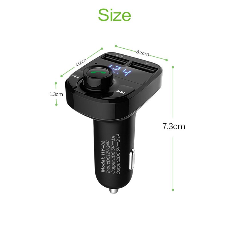Wireless Car Bluetooth Adapter V5.0 With Big Color Screen Car Kits MP3 Player Bluetooth Transmitter USB MP3 Car Player