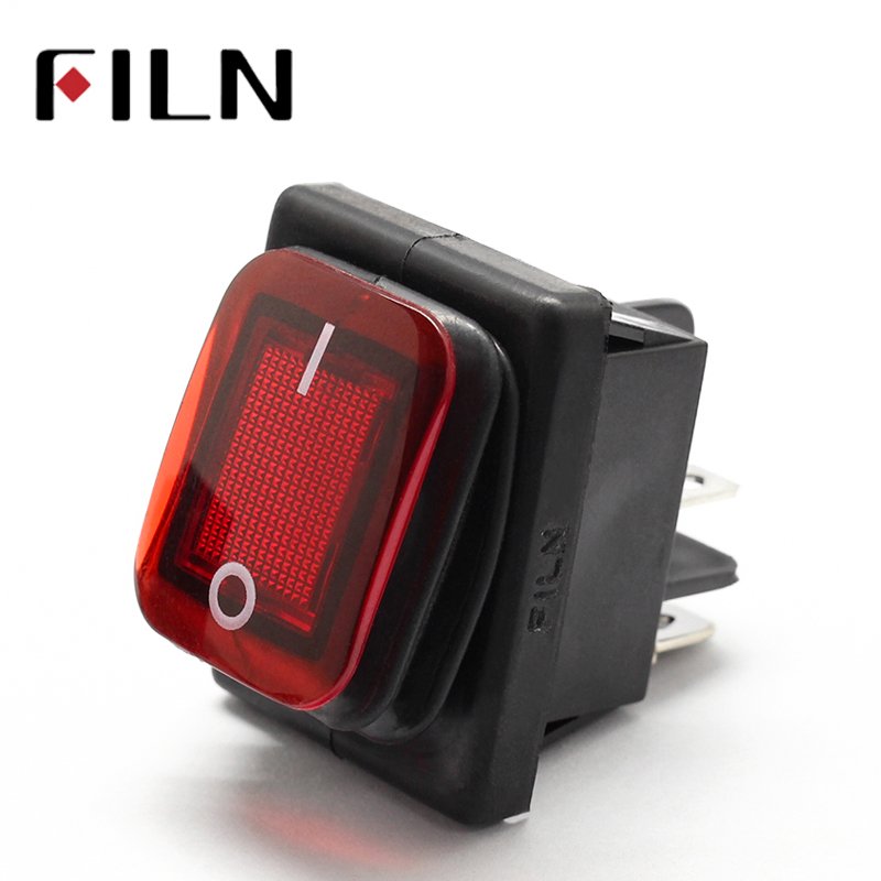On Off 30A/250V Heavy Duty 4 Pin DPST IP67 Sealed Waterproof T85 Auto Boat Marine Toggle Rocker Switch With LED 12V 220V 30x22