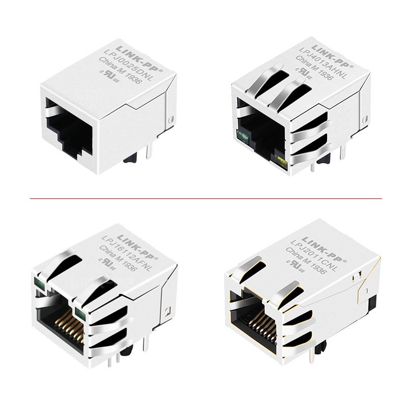 RB1-165BAK1A Tab Down 1000 Base-T PCB Mount LED Transformer RJ45 Modular Rj45 Pcb Jack Shielded