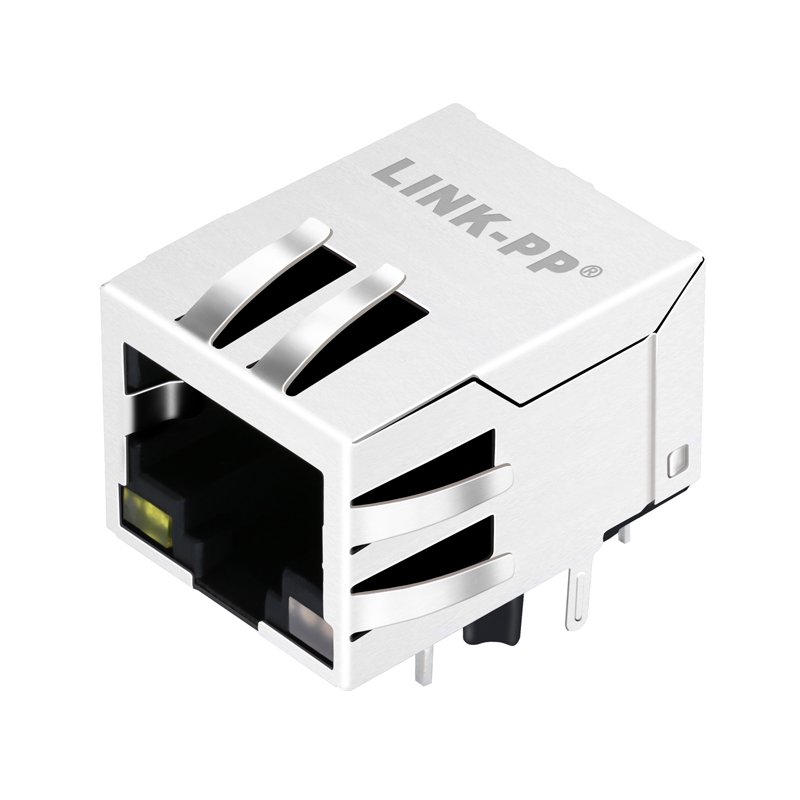 RB1-165BAK1A Tab Down 1000 Base-T PCB Mount LED Transformer RJ45 Modular Rj45 Pcb Jack Shielded