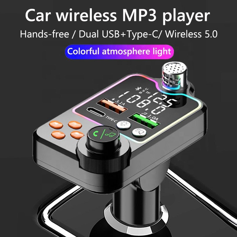 FM Transmitter PD Type C USB Quick Charge Dual USB Car Mp3 Player Charger Bluetooths Kit Car Bluetooth Car Kit With Charge